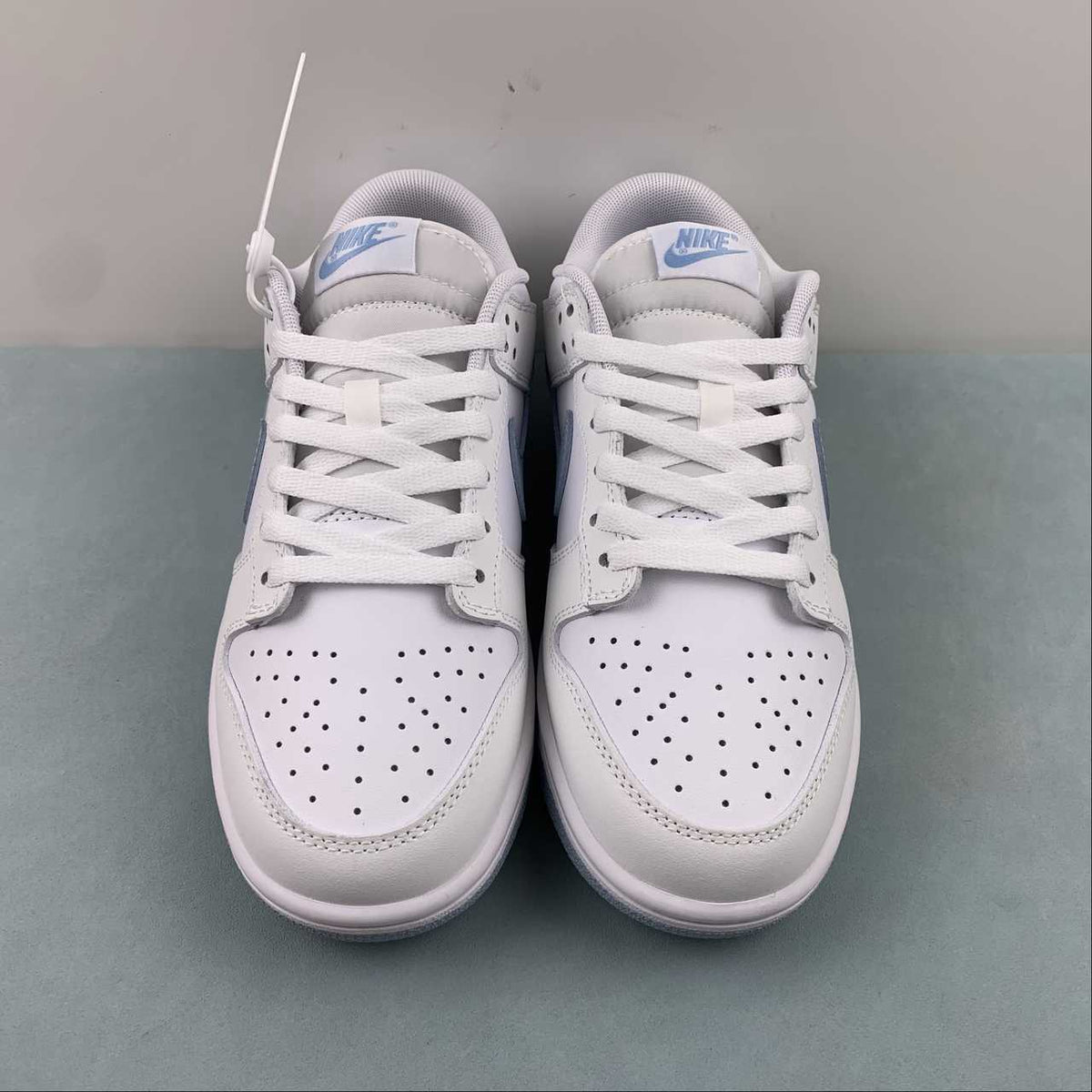 Nike Dunk Low Sneakers - White, Light Grey & Blue DV0831-109