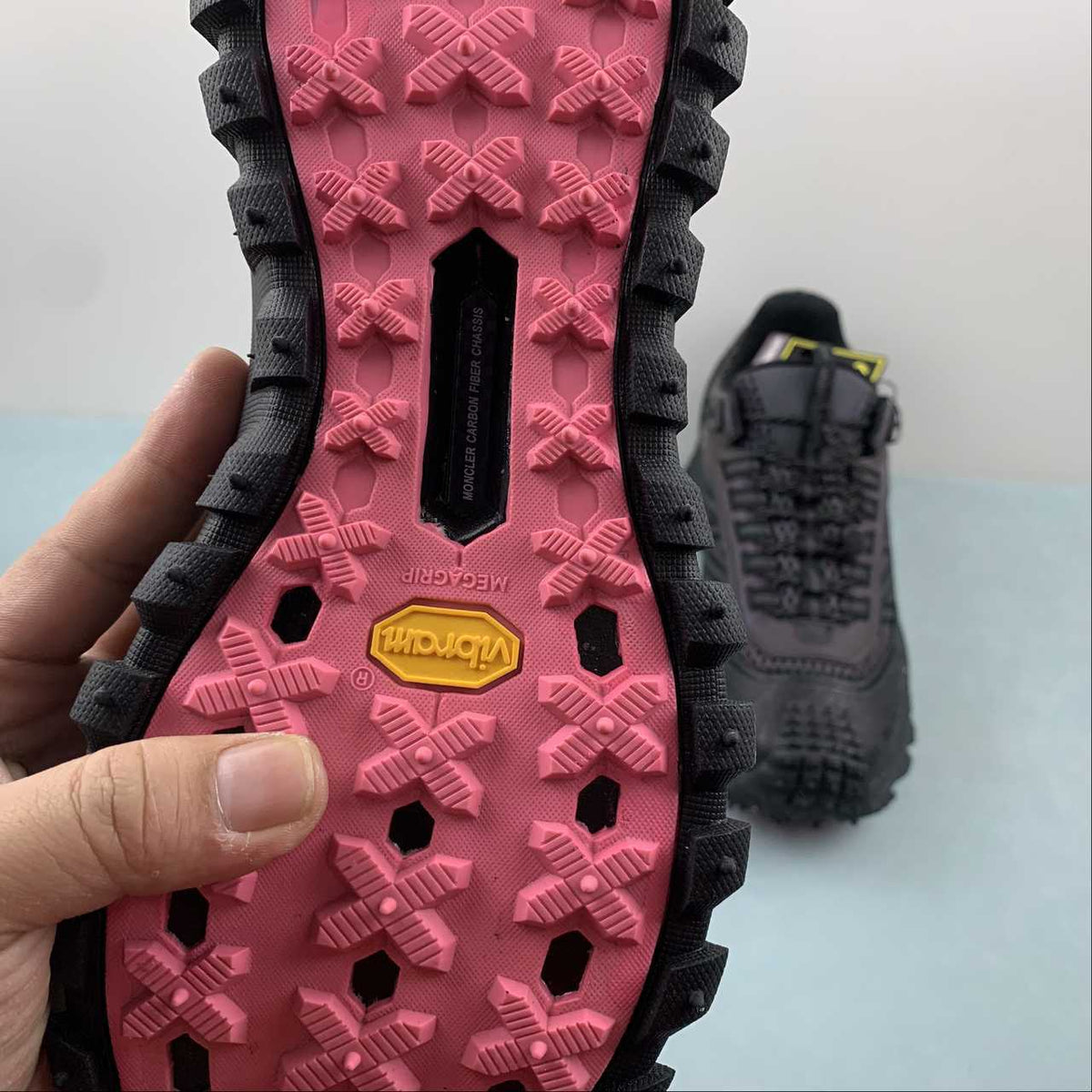 Moncler x Hoka Mafate Speed     Black Chunky Sneakers